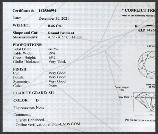 Brillant 585 Gold Anhänger; 0,46ct; DGI Zertifikat